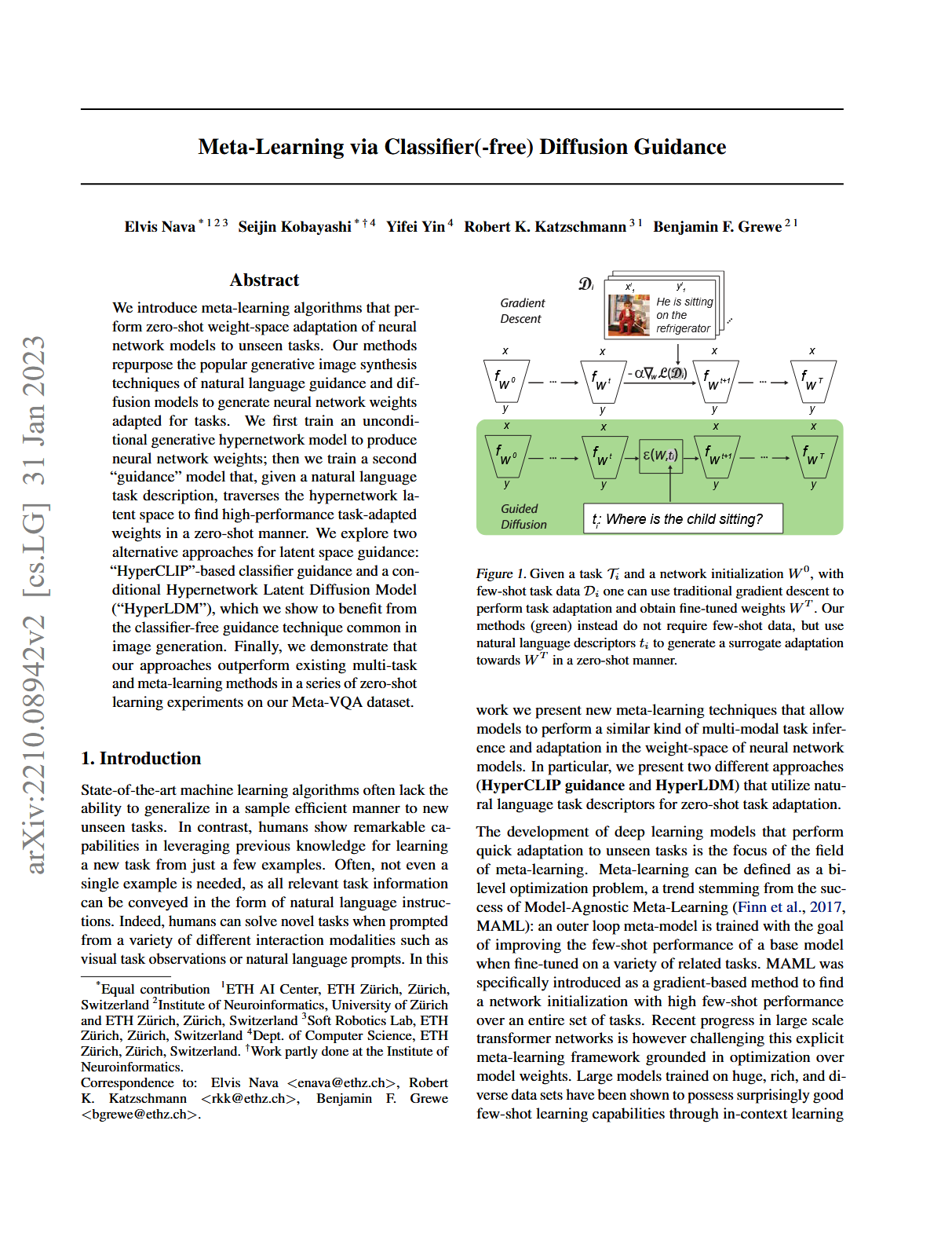 Meta-Learning via Classifier (-free) Guidance.
