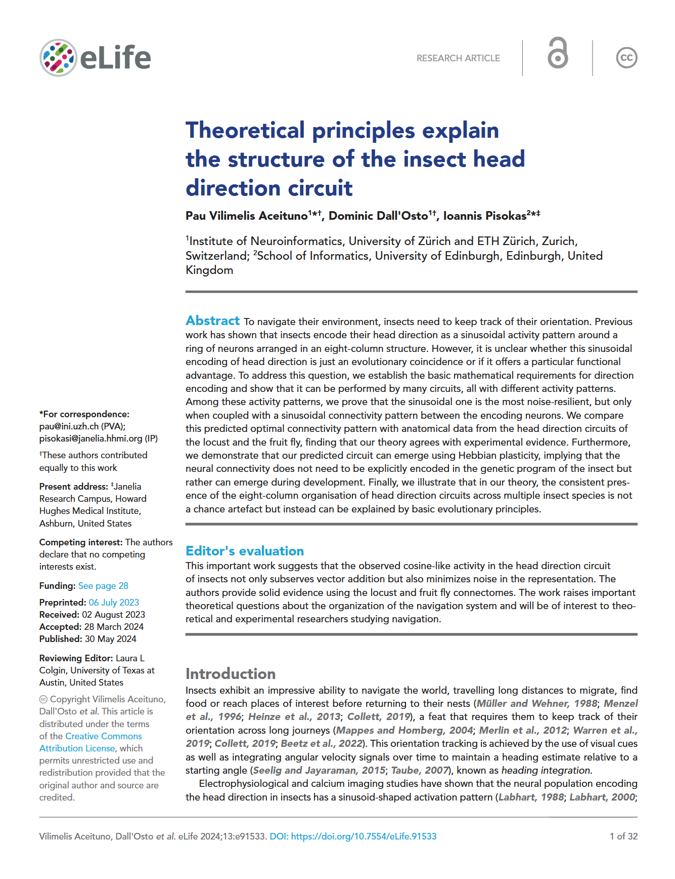 Theoretical principles explain the structure of the insect head direction circuit